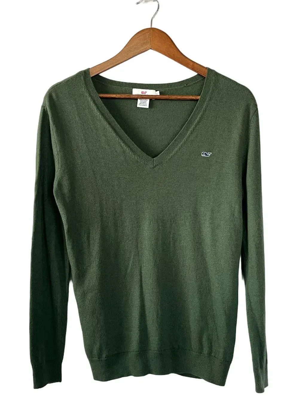 Vineyard Vines Wool Cashmere V-Neck Sweater Olive Green Men’s S